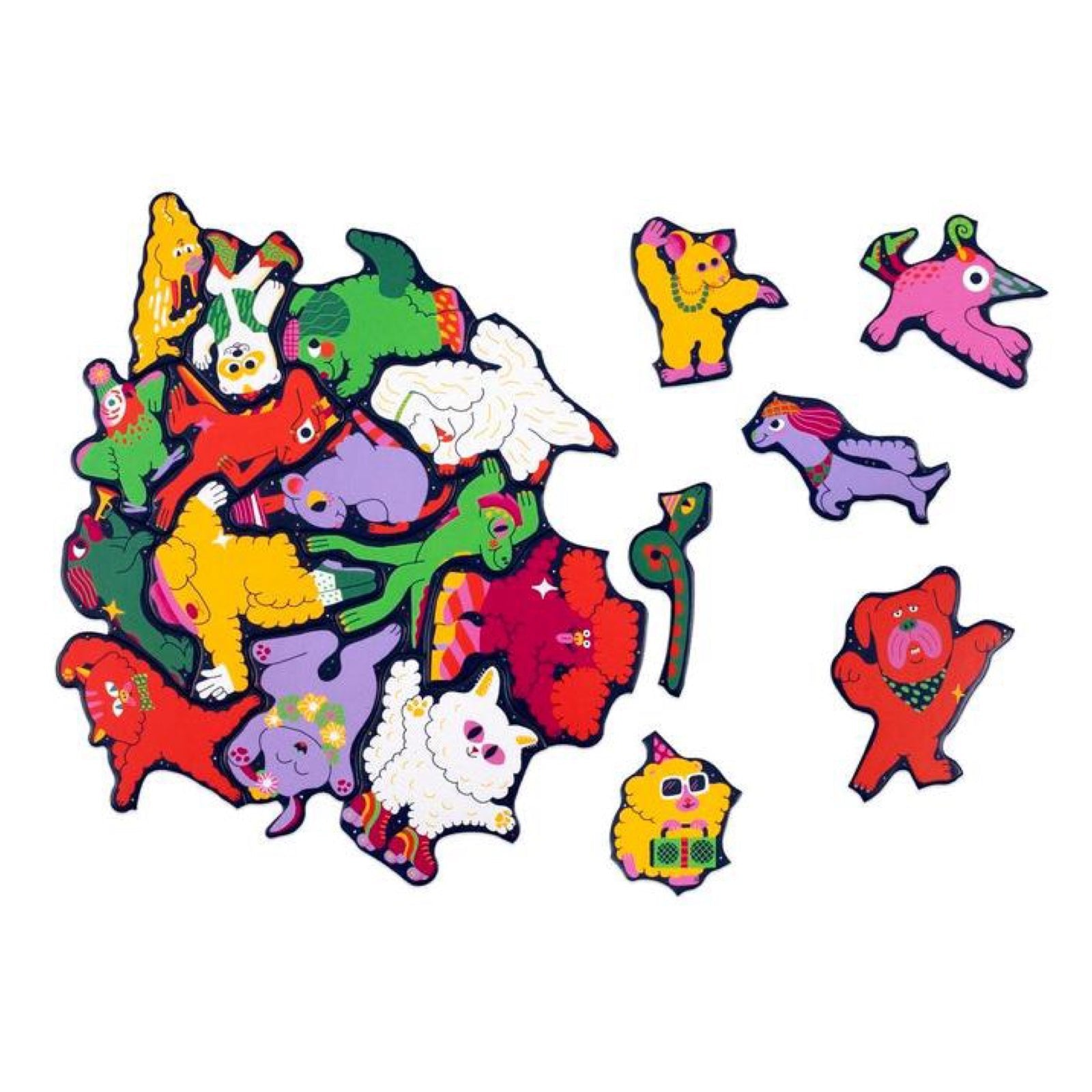 Pet Party: A Shaped - Pieces Puzzle - bubblegum market