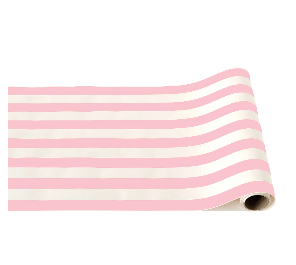 Petal Pink Cabana Stripe Table Runner - bubblegum market