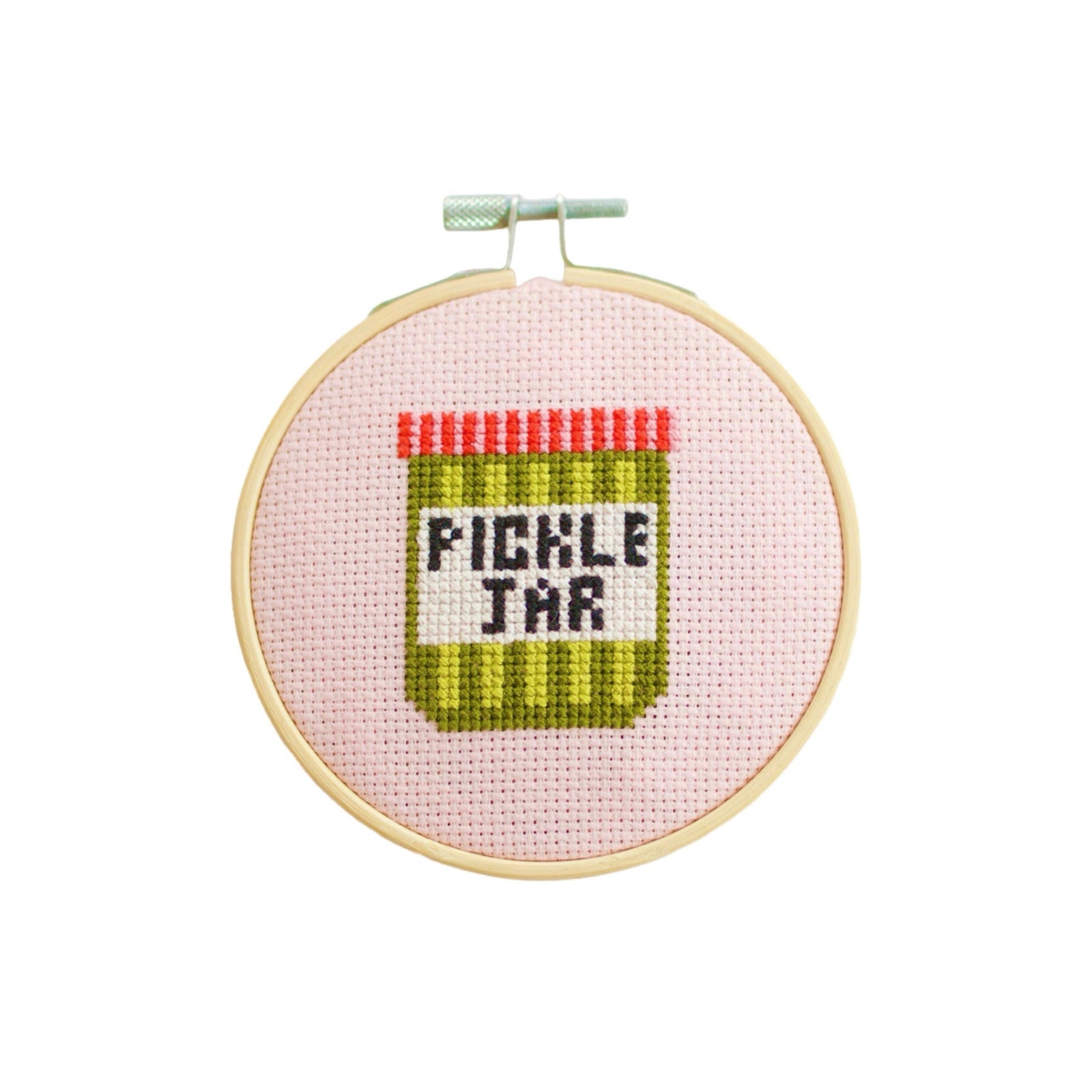 Pickle Jar Cross Stitch Kit - bubblegum market