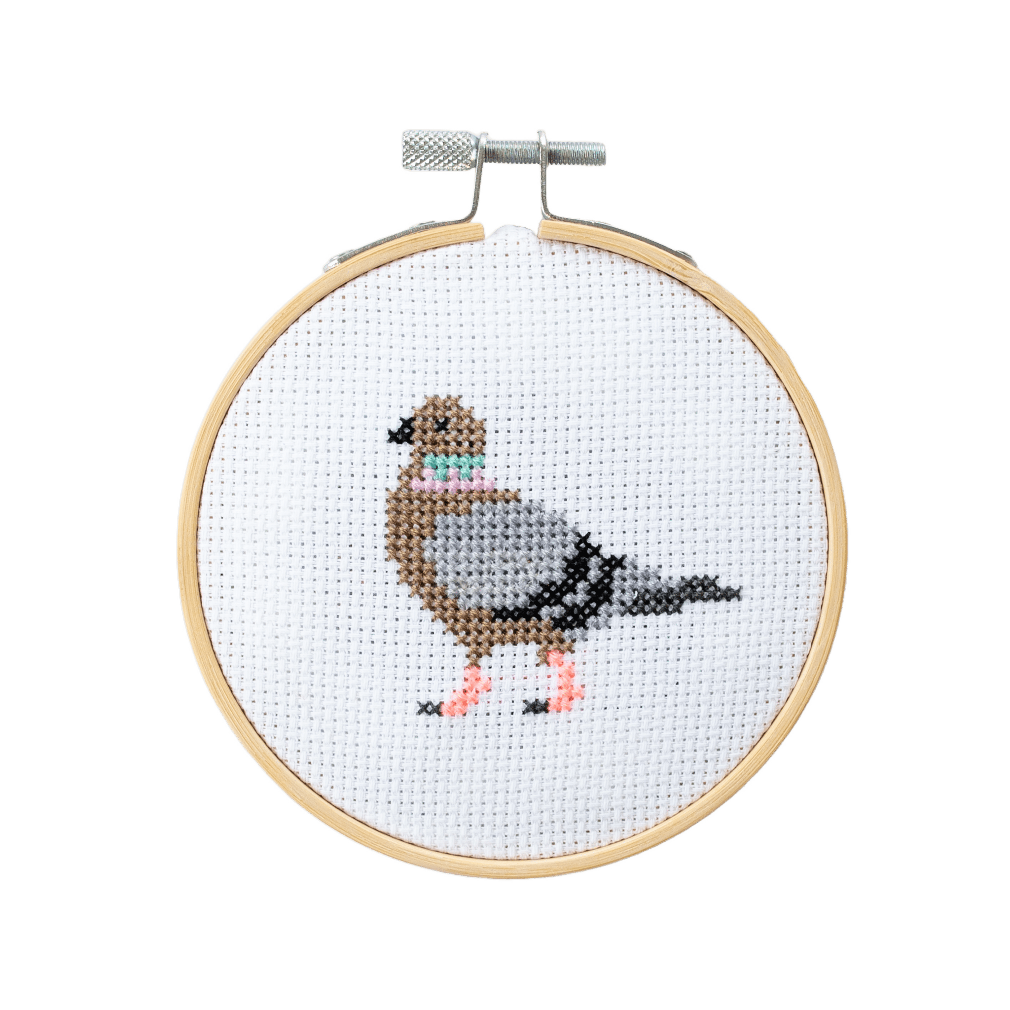 Pigeon Cross Stitch Kit - bubblegum market