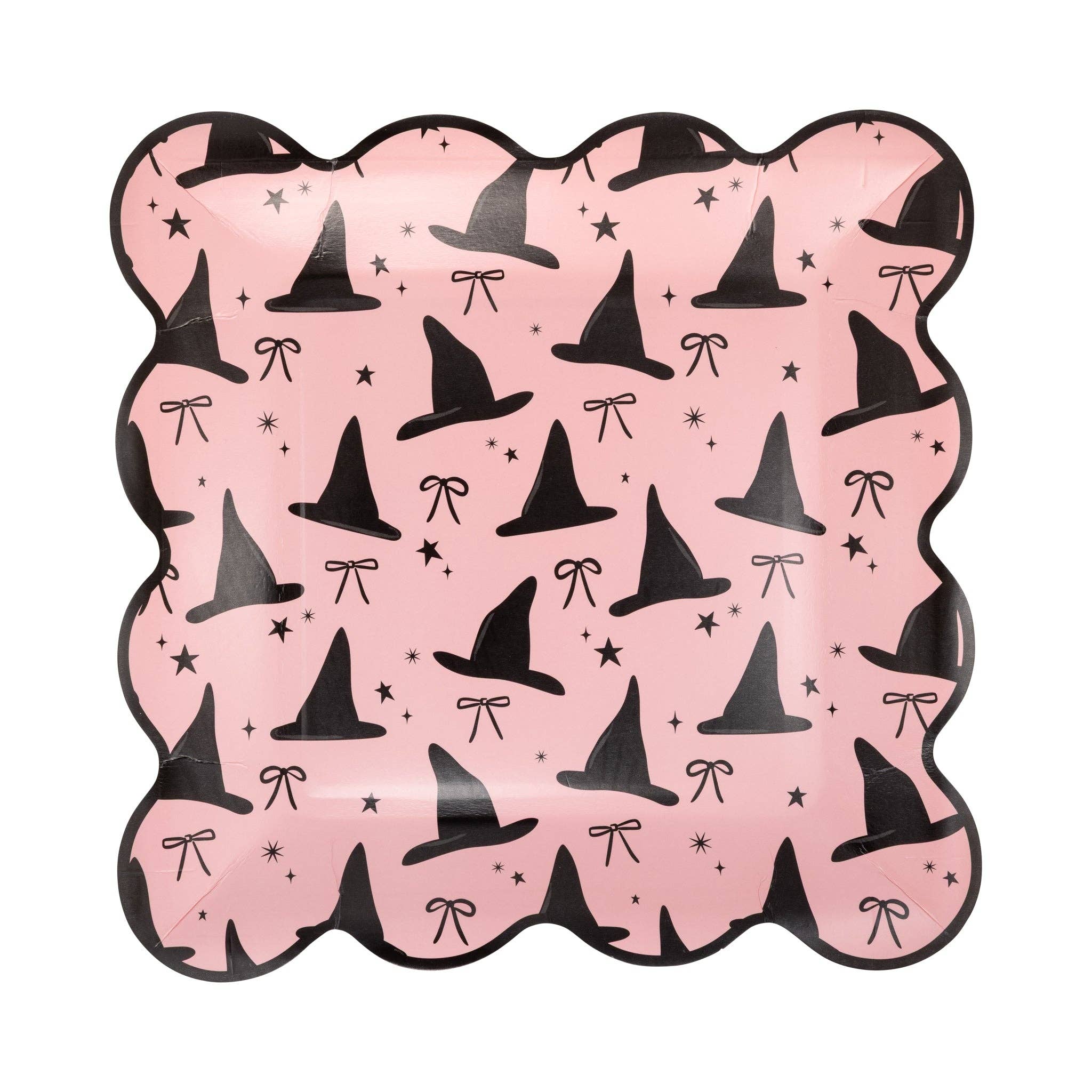 Pink & Black Witch Hats Plates 9" - bubblegum market