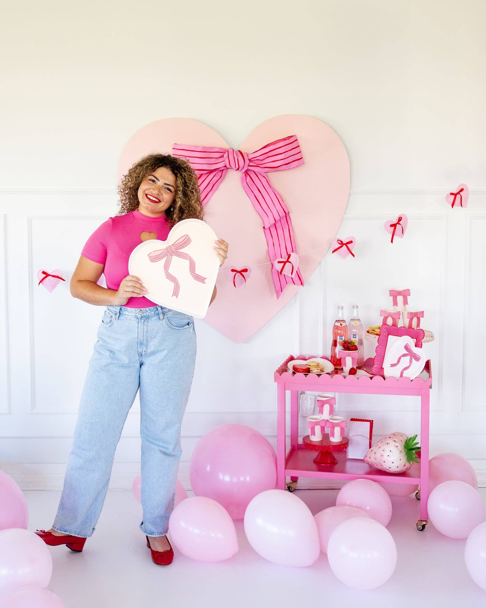 Pink Bow Heart Tray - bubblegum market