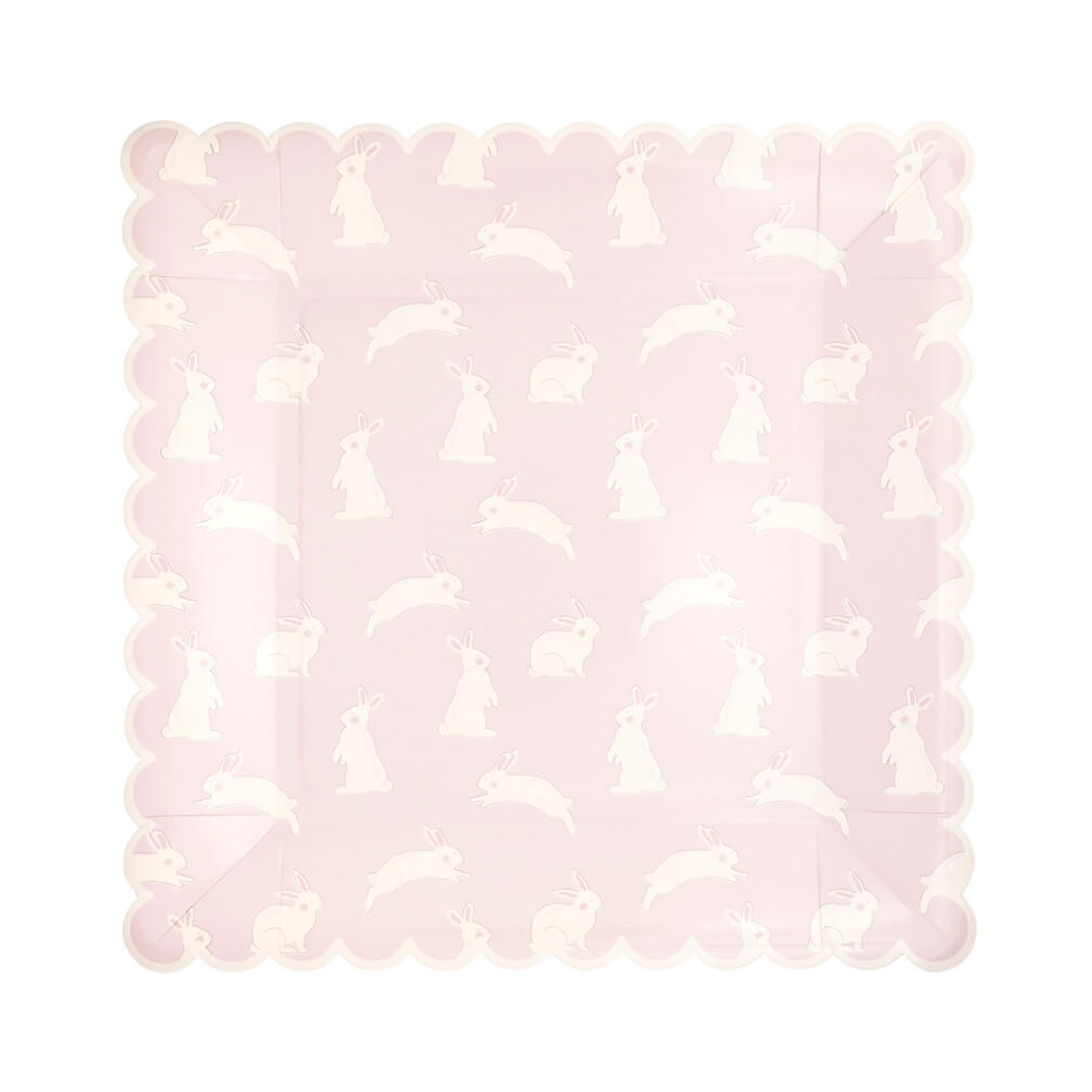 Pink Bunny Pattern Paper Plates 9" - bubblegum market