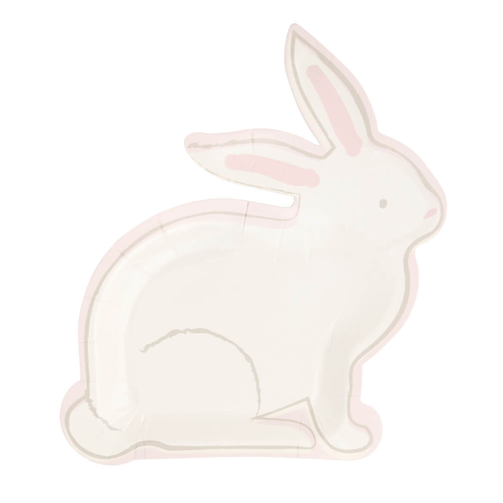 Pink Bunny - Shaped Paper Plates 9" - bubblegum market