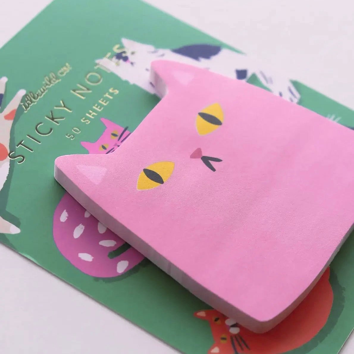 Pink Cat Die - Cut Sticky Notes - bubblegum market