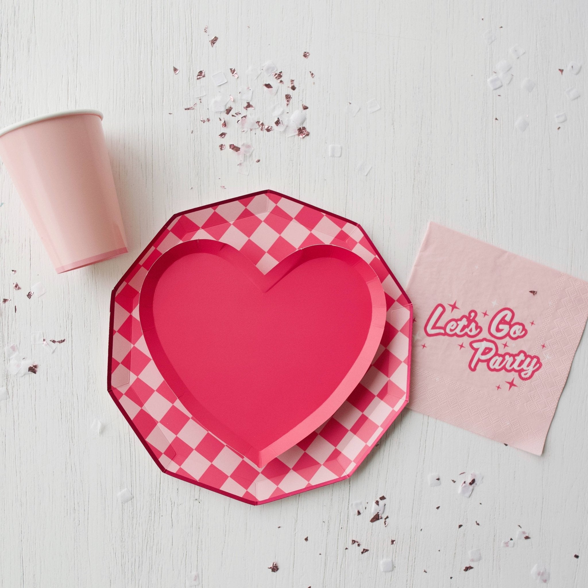 Pink Checkered Signature Dinner Plates 10.75" - bubblegum market