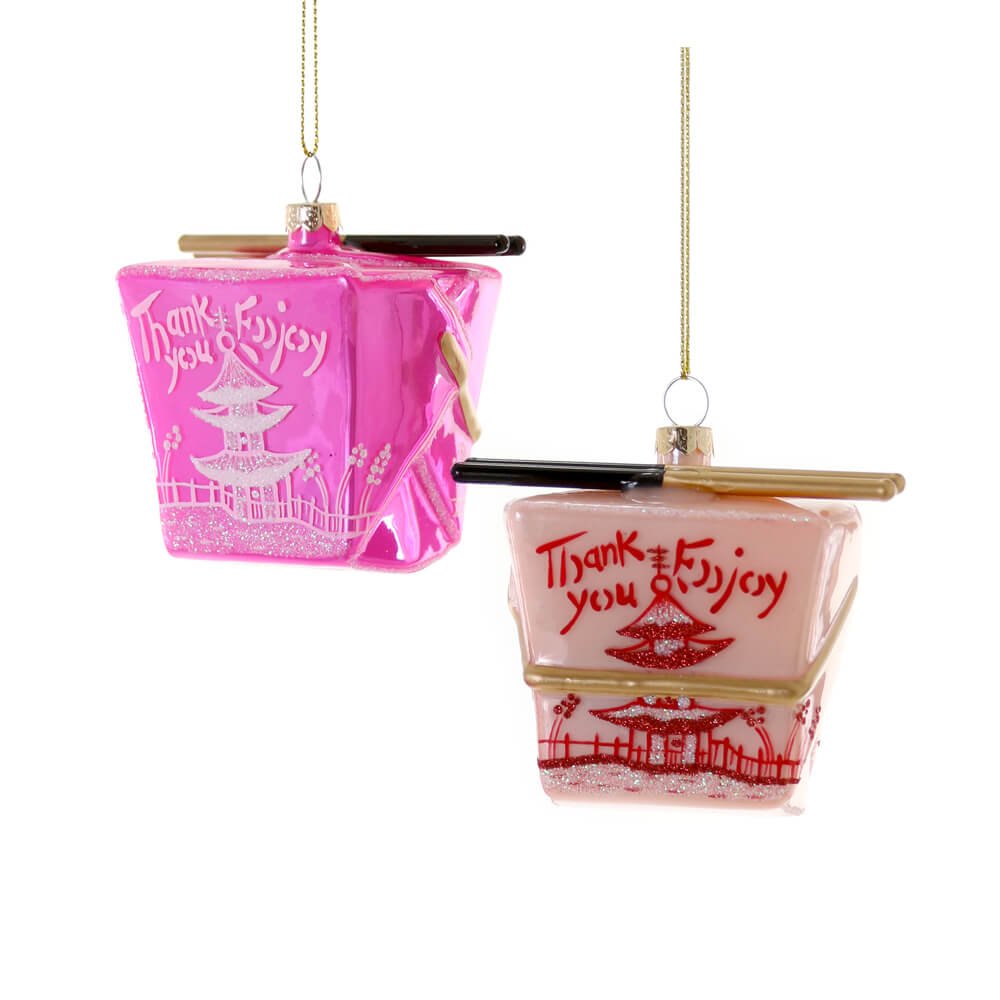 Pink Chinese Take Out Box Ornament 3.75" - bubblegum market
