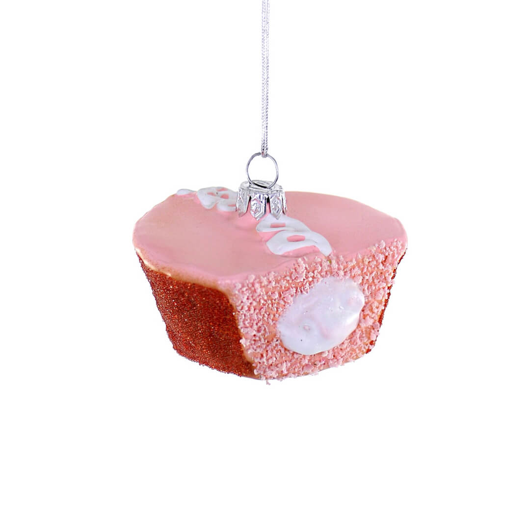 Pink Cupcake w/ Bite Ornament 2.25" - bubblegum market