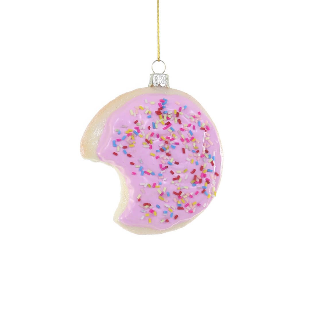 Pink Deliciously Soft Sugar Cookie with Bite Ornament 3" - bubblegum market