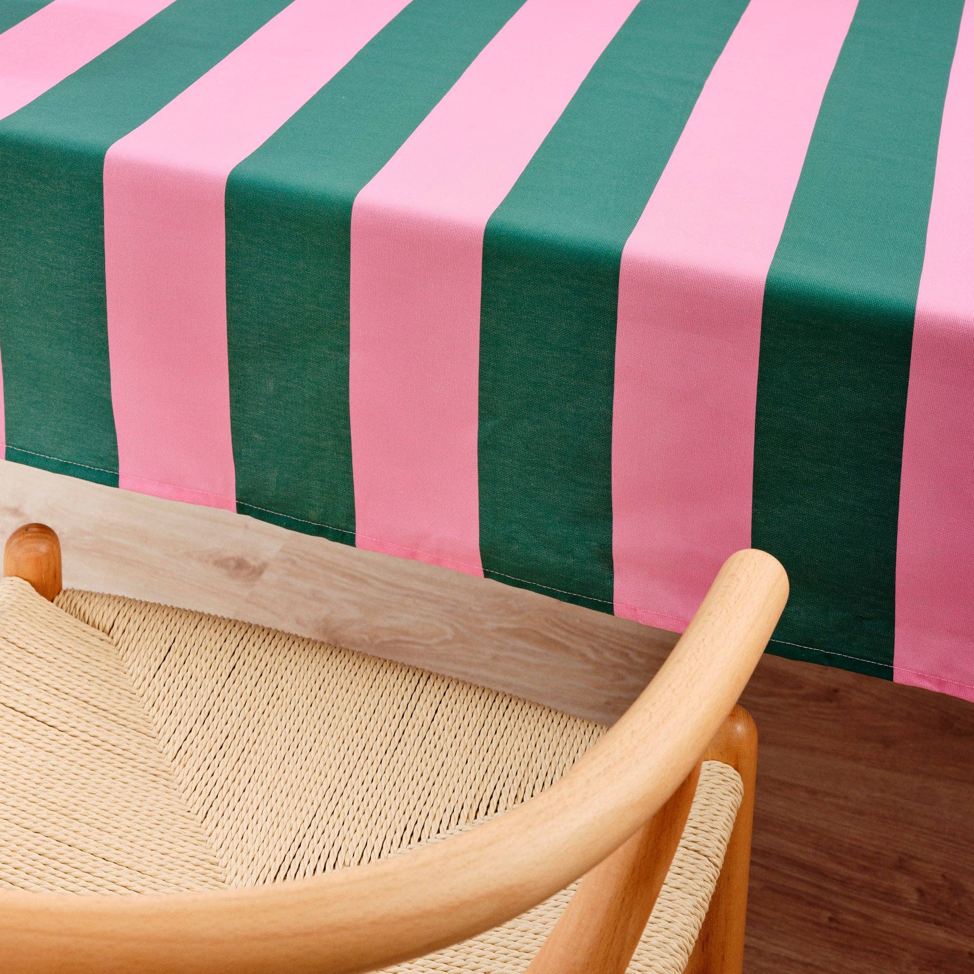 Pink / Emerald Green Stain Resistant Tablecloth 55 x 98" - bubblegum market