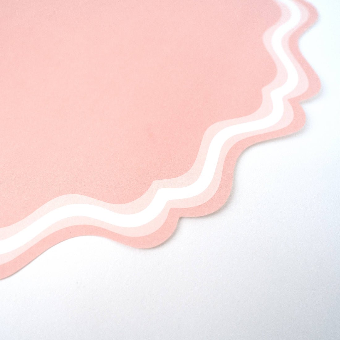 Pink Fancy Scallop Paper Placemats - bubblegum market