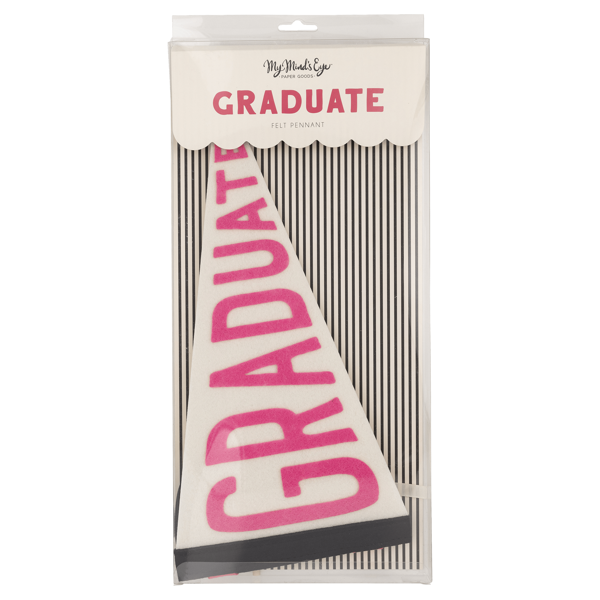 Pink Graduate Felt Pennant Banner - bubblegum market