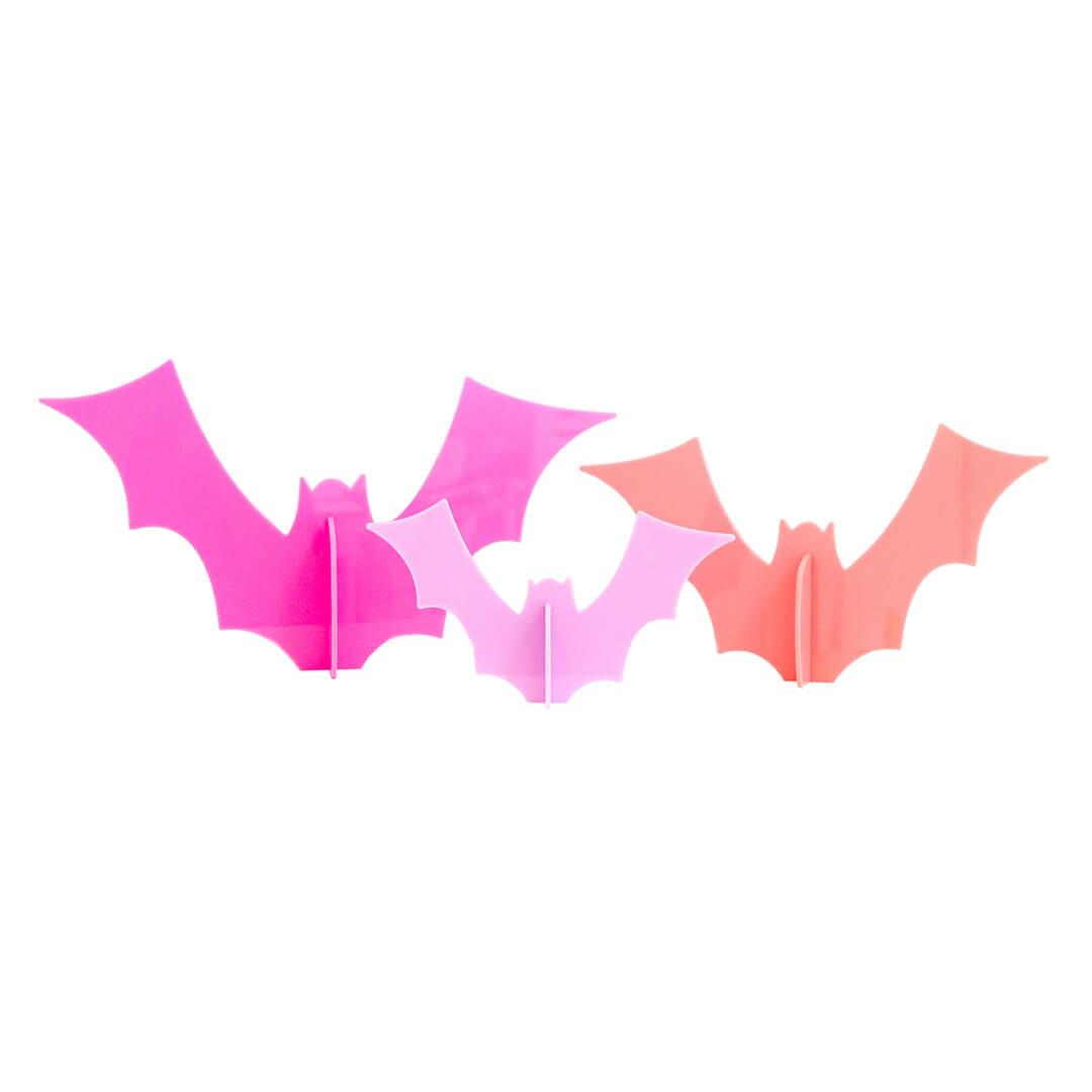 Pink & Lavender Acrylic Halloween Bat Set - bubblegum market