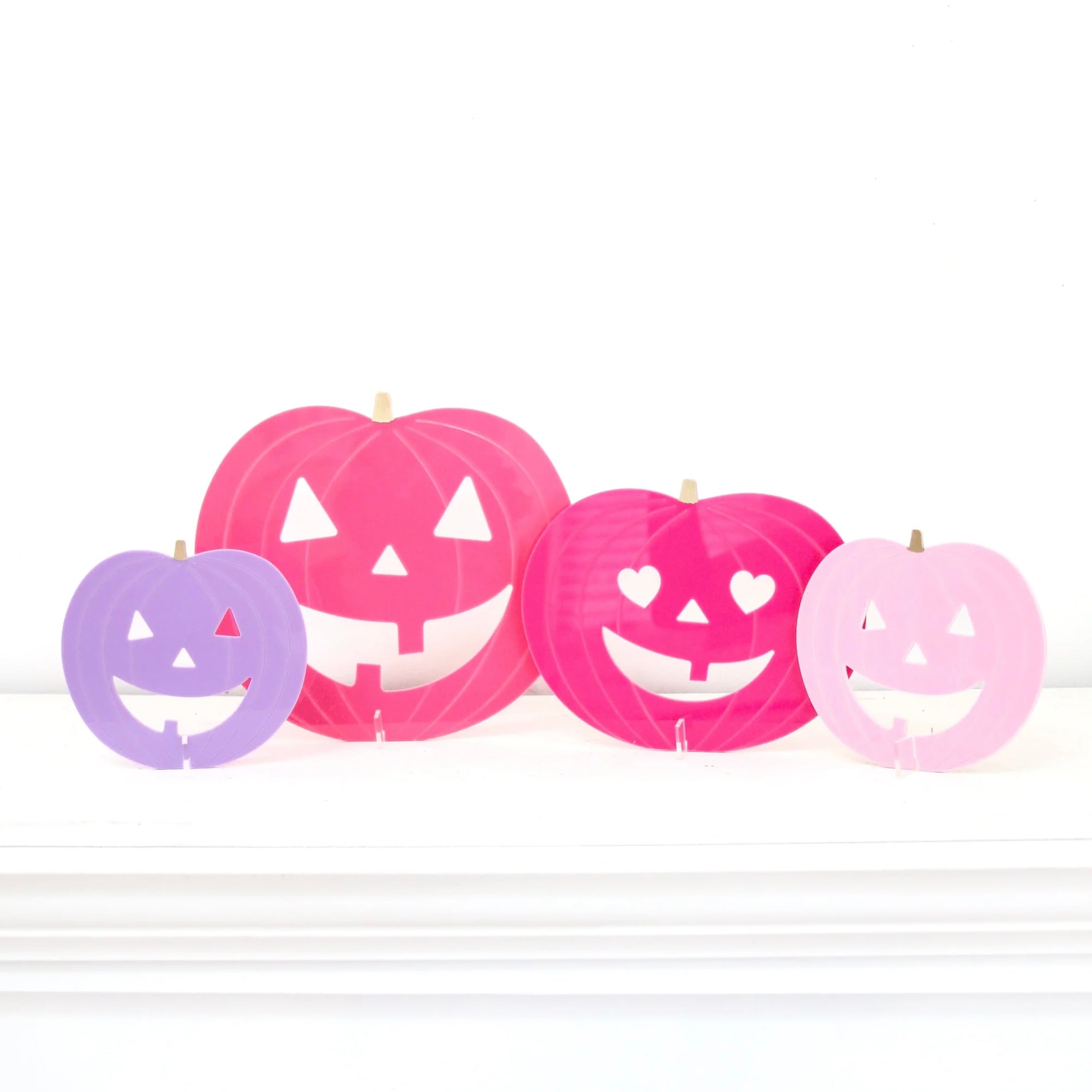 Pink / Lilac Acrylic Jack O'Lantern Pumpkin Set - bubblegum market