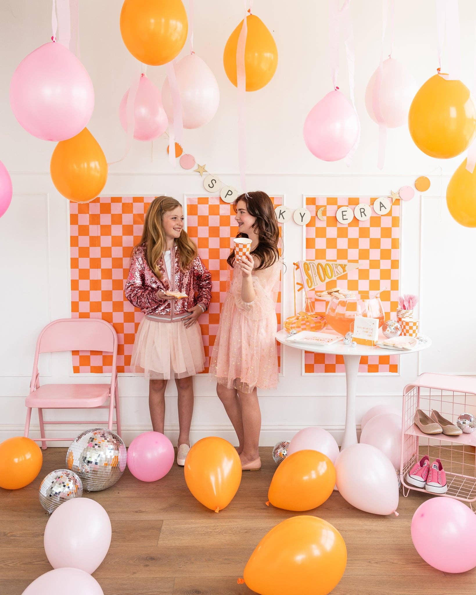 Pink & Orange Checkered Party Cups - bubblegum market