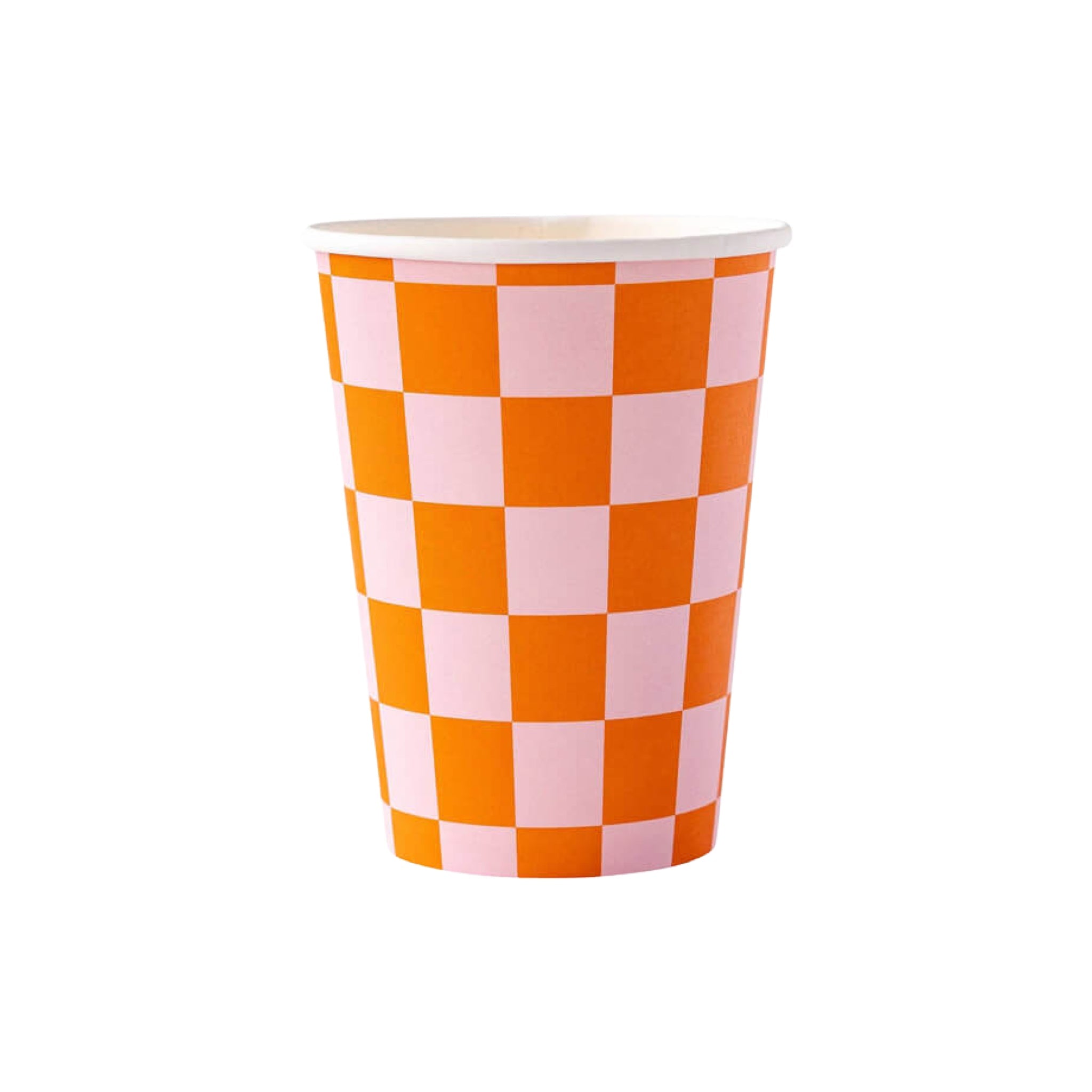 Pink & Orange Checkered Party Cups - bubblegum market