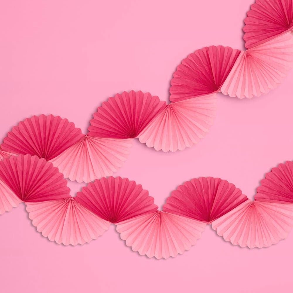 Pink Paper Fan Garland - bubblegum market