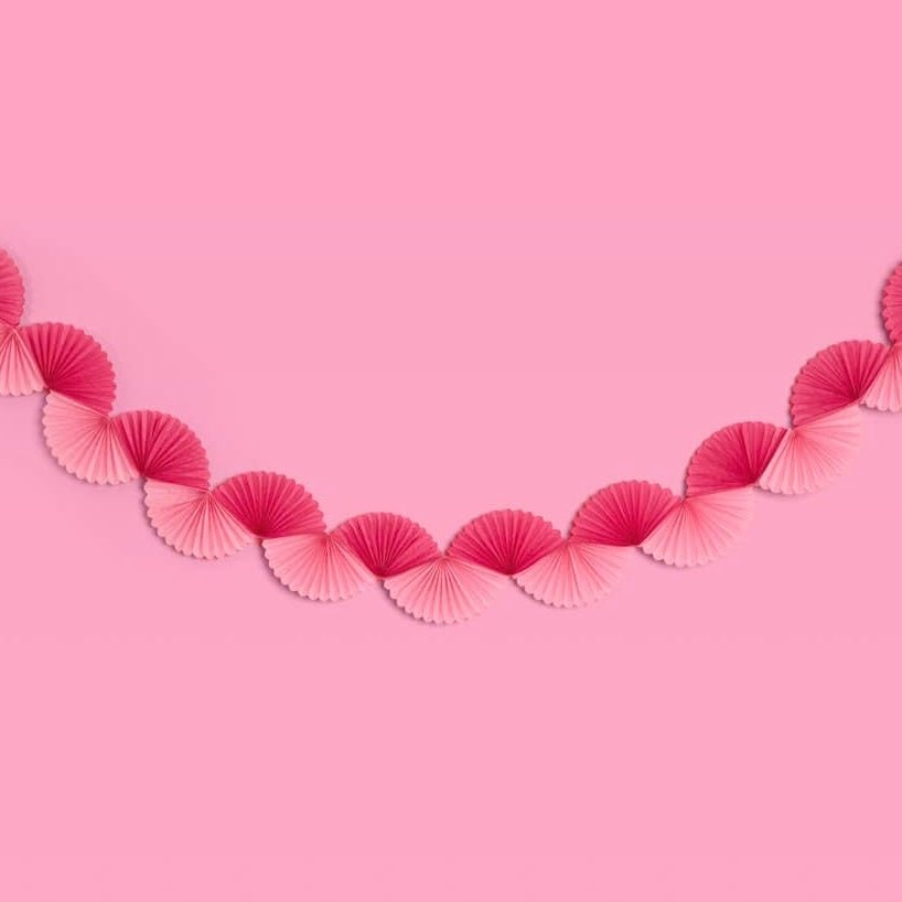 Pink Paper Fan Garland - bubblegum market