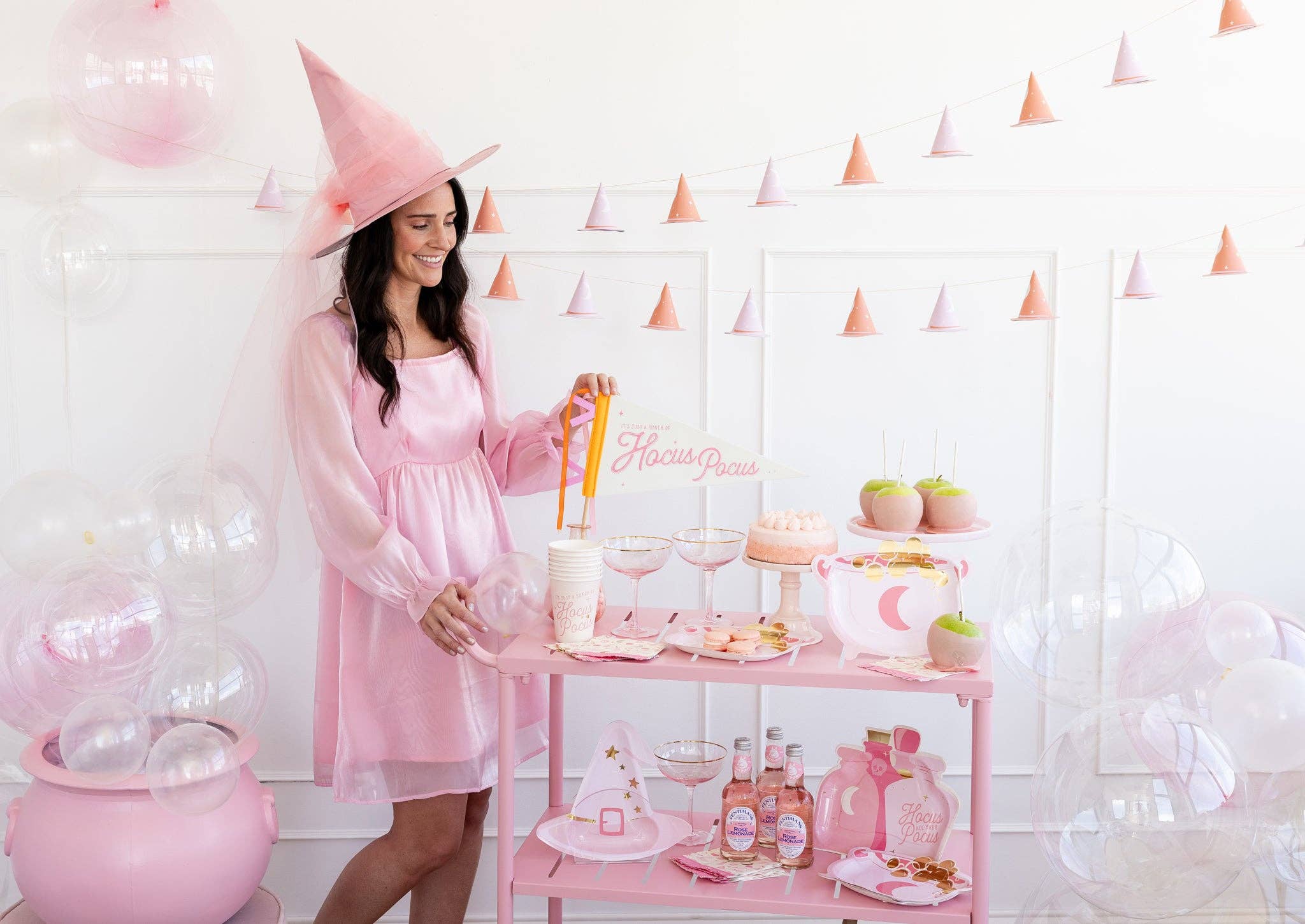 Pink & Peach Witch Hat Banner - bubblegum market