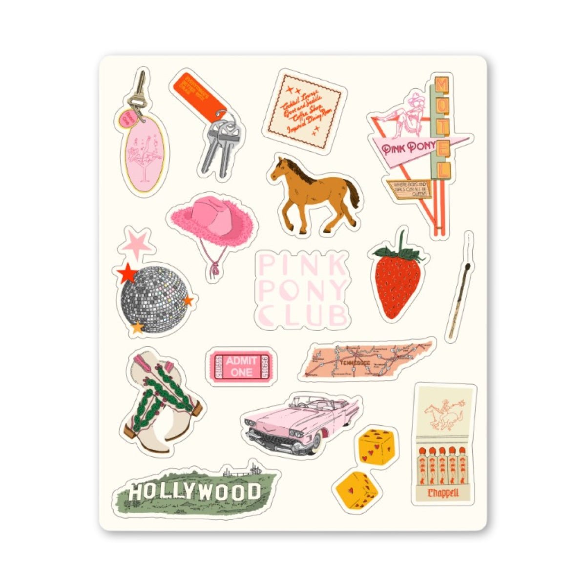 Pink Pony Club Chappell Roan Vinyl Sticker Sheet - bubblegum market