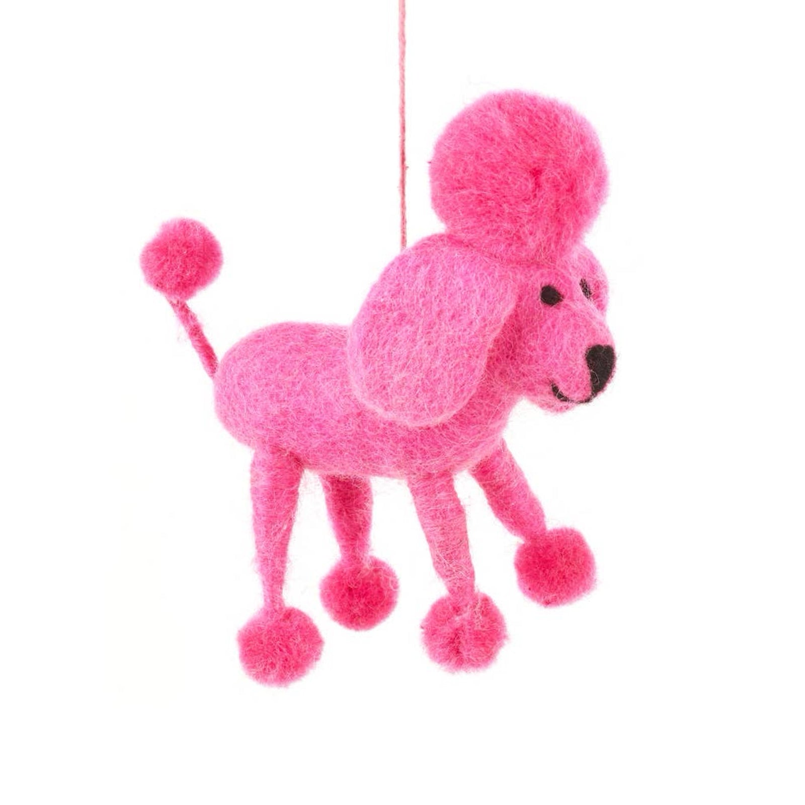Pink Poodle Felt Ornament 5" - bubblegum market