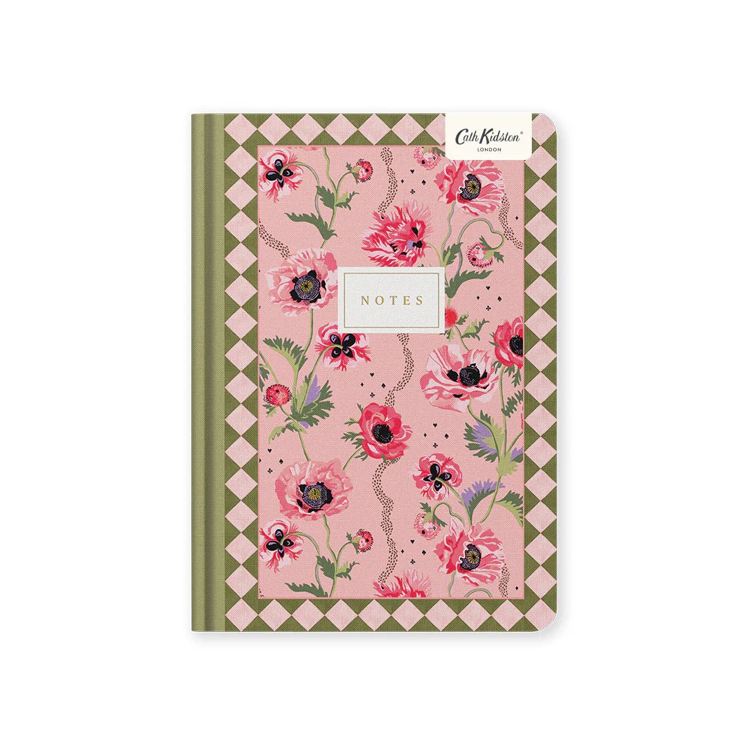Pink Poppies A5 Hardback Notebook - bubblegum market