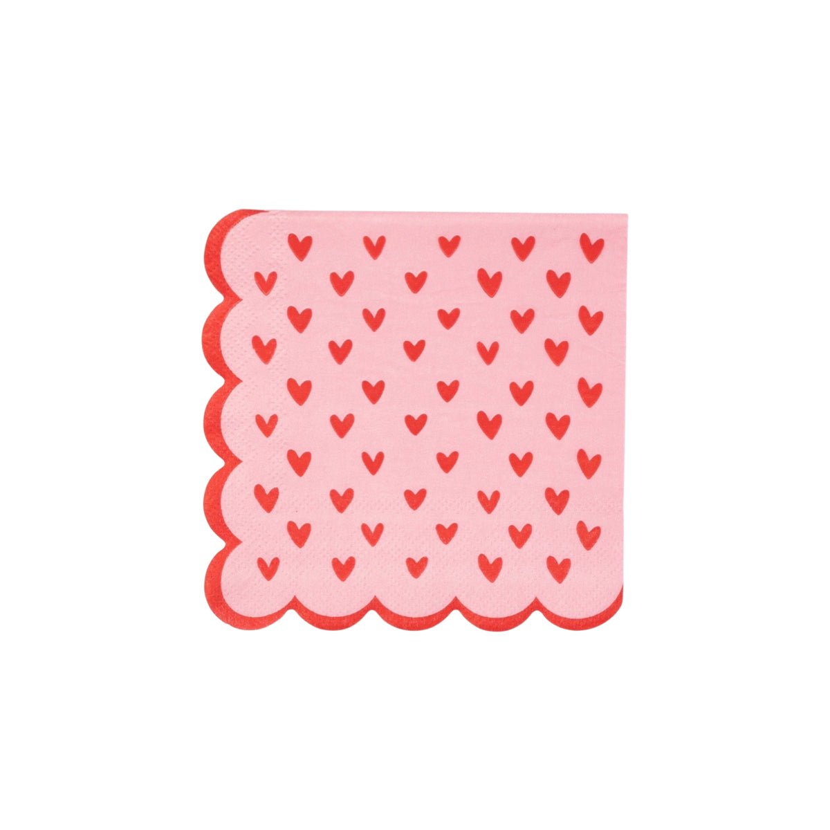 Pink & Red Scalloped Hearts Cocktail Napkins - bubblegum market