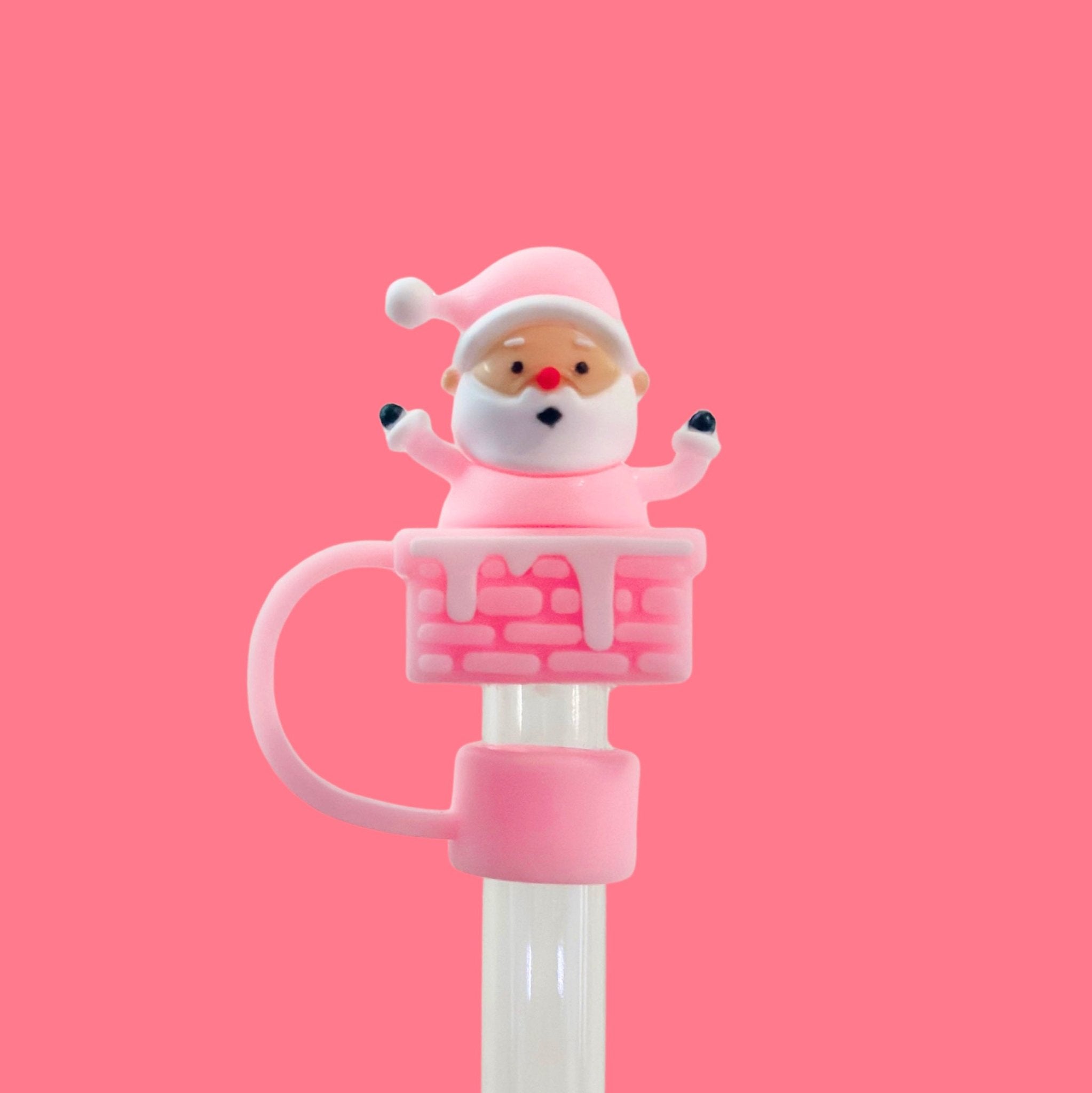 Pink Santa Straw Cover 10MM - bubblegum market