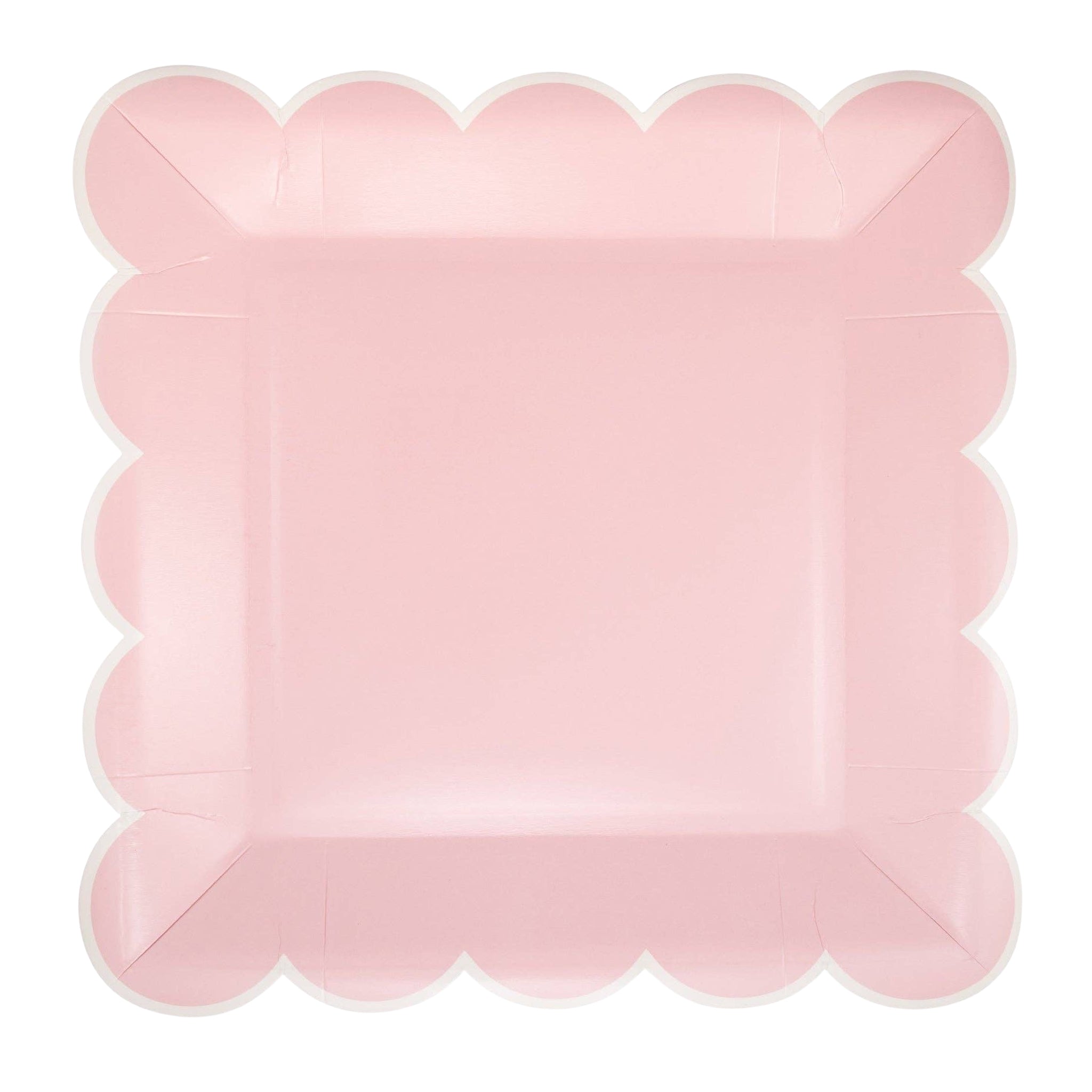 Pink Scalloped Square Plates 9" - bubblegum market