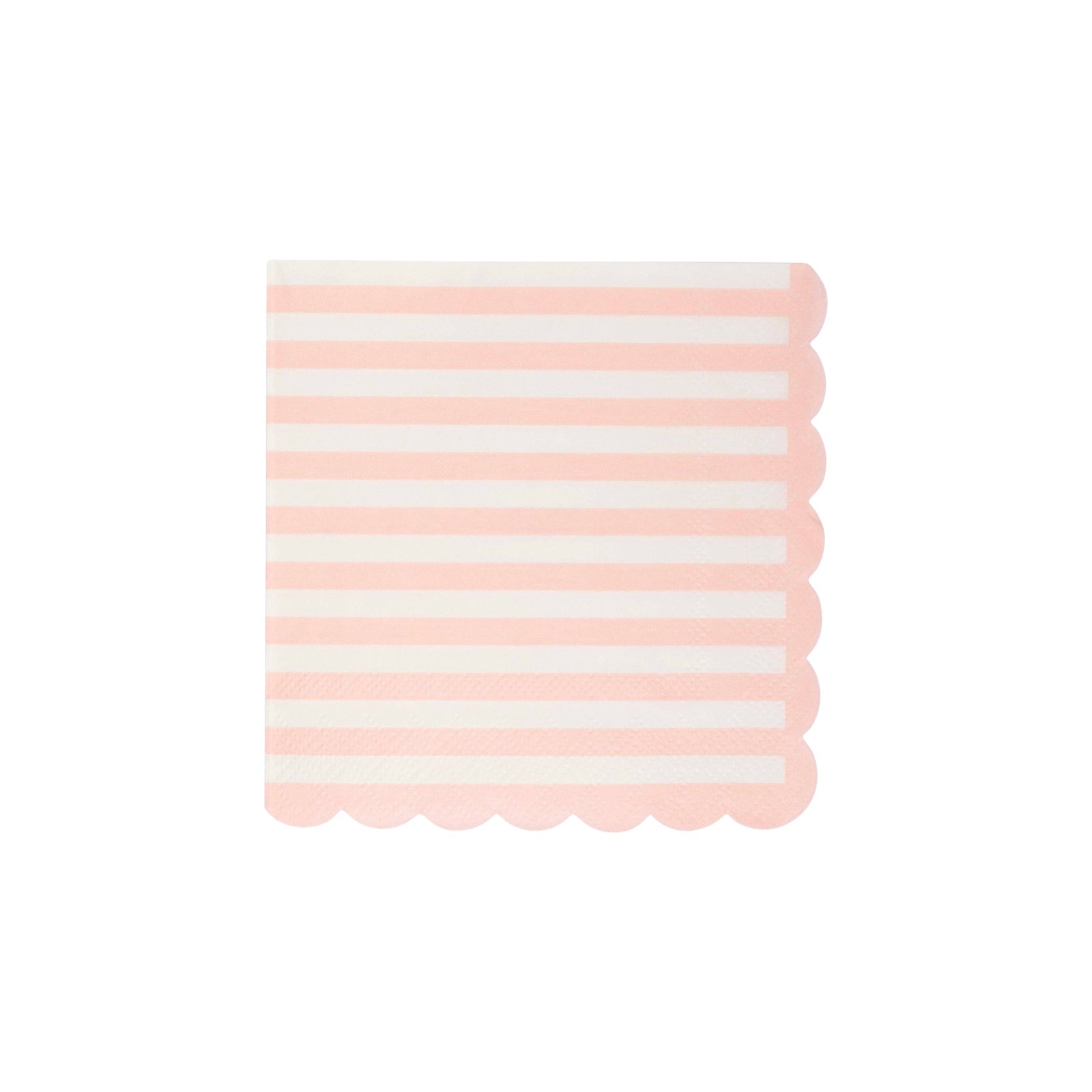 Pink Striped Scalloped Cocktail Napkins - bubblegum market