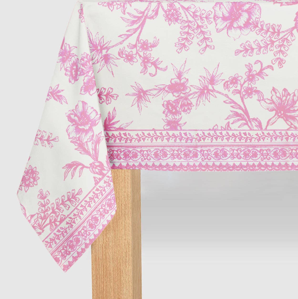 Pink Toile Paper Tablecloth - bubblegum market
