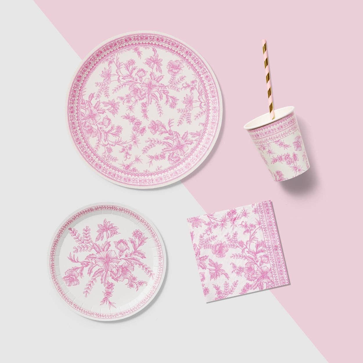 Pink Toile Small Plates 7.25" - bubblegum market