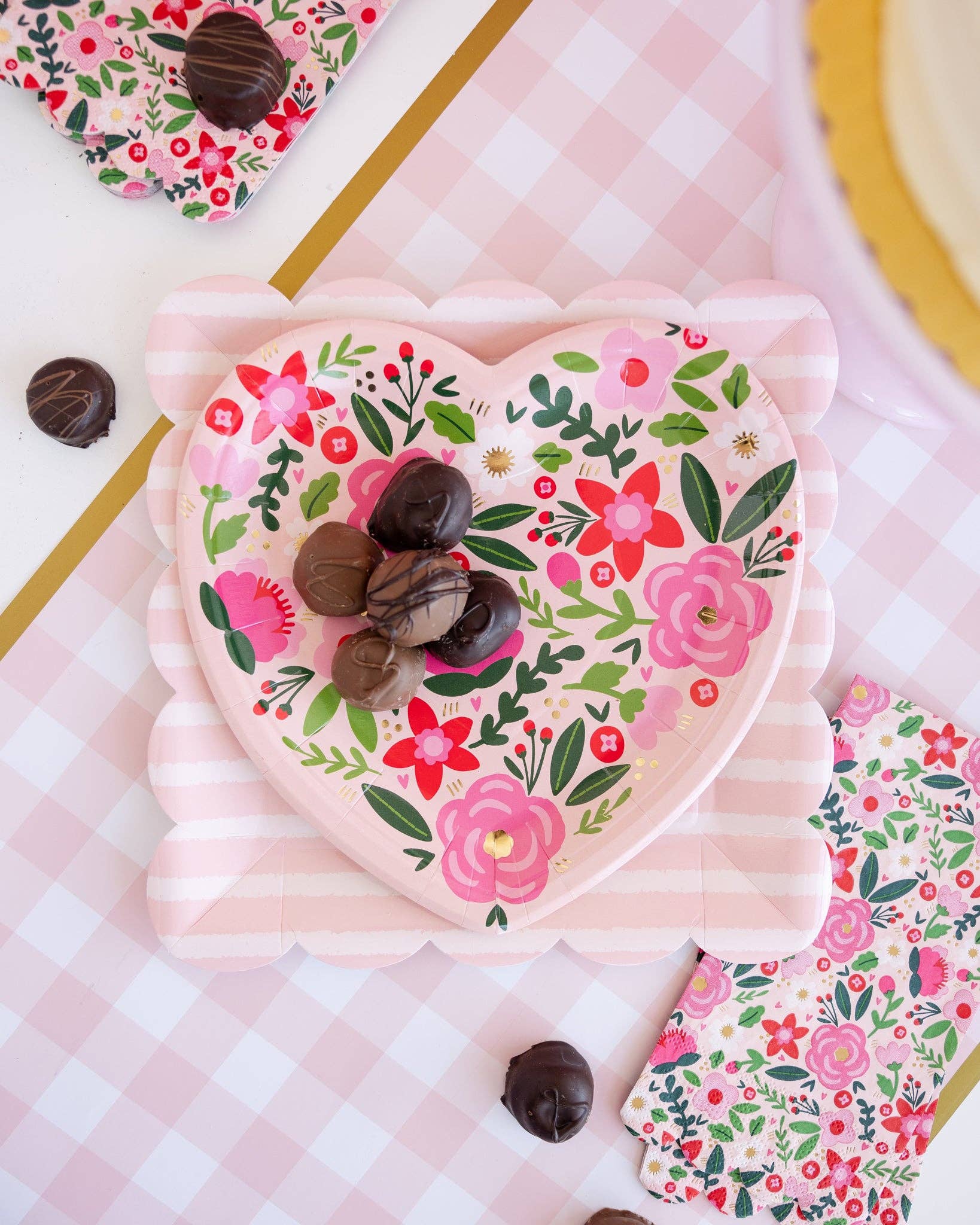 Pink Tonal Striped Plates 10" - bubblegum market