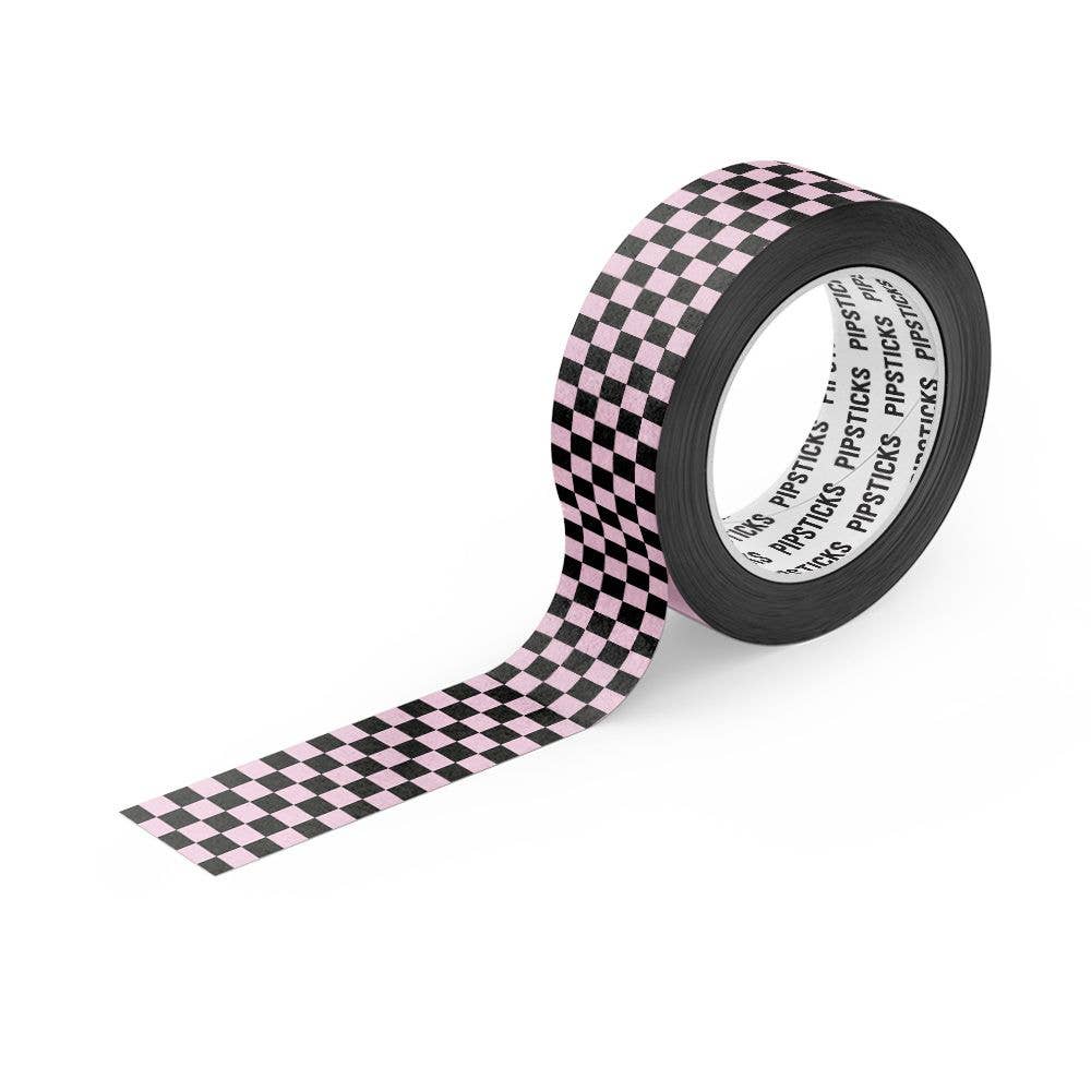 Pink Up The Check Washi Tape - bubblegum market