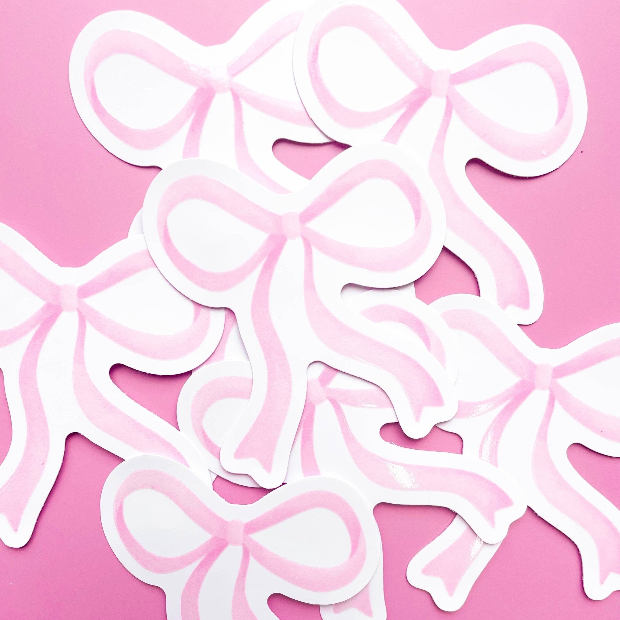 Pink Watercolor Bow Sticker - bubblegum market