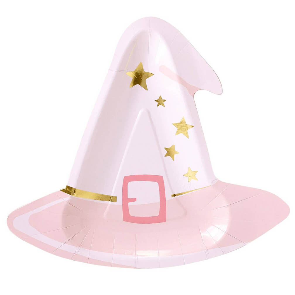 Pink Witch Hat Paper Plates 10" - bubblegum market