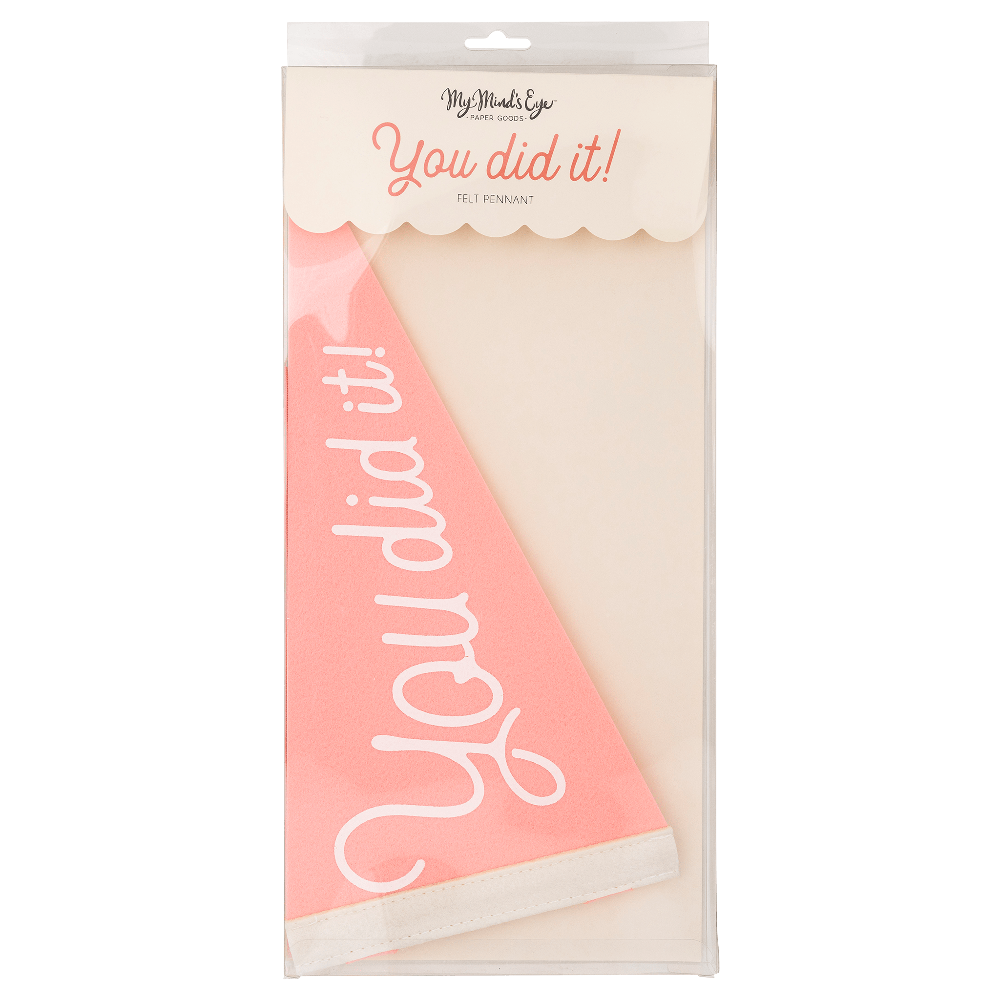 Pink You Did It Felt Pennant Banner - bubblegum market