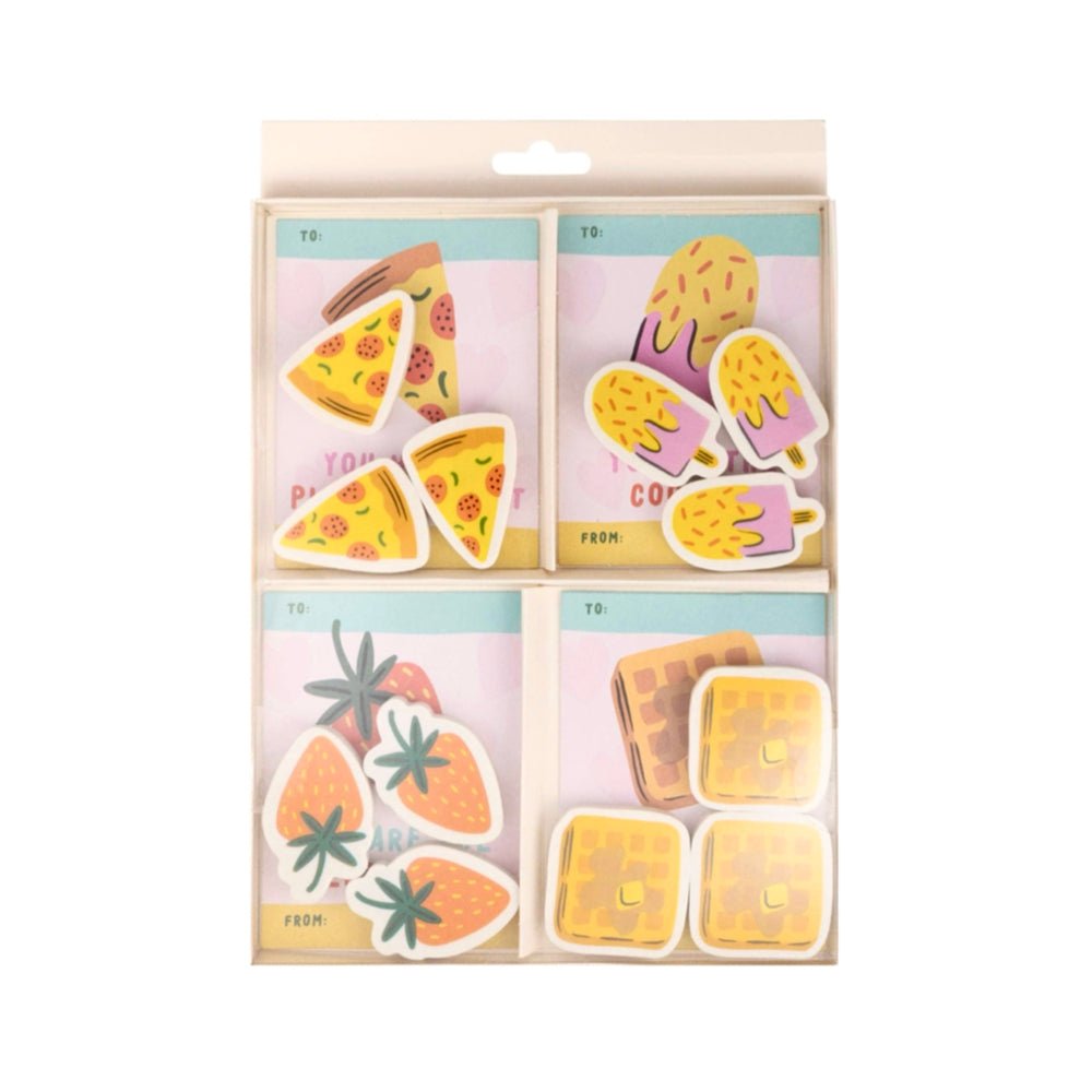 Pizza & Snacks Classroom Valentines Cards (12ct) - bubblegum market