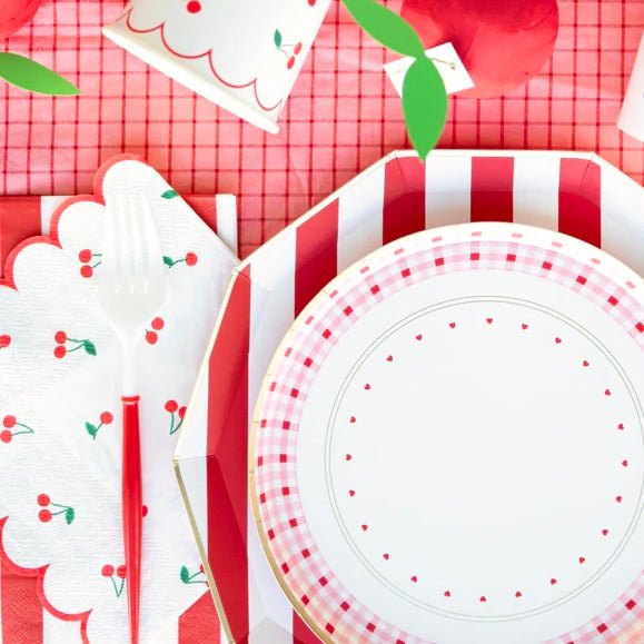 Plaid Heart Dessert Plates 8.25" - bubblegum market