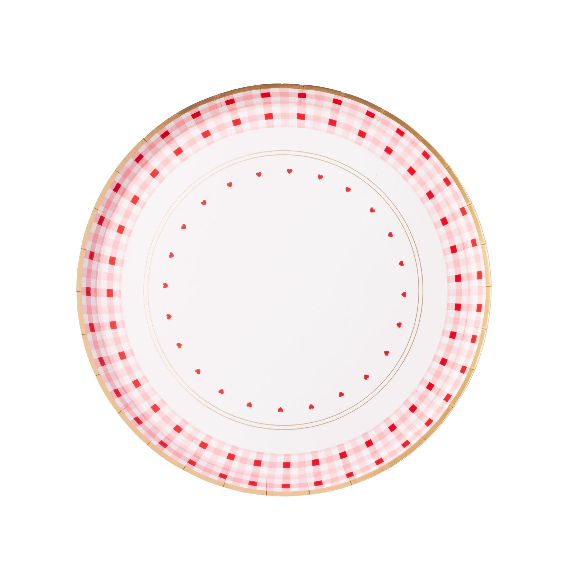 Plaid Heart Dessert Plates 8.25" - bubblegum market