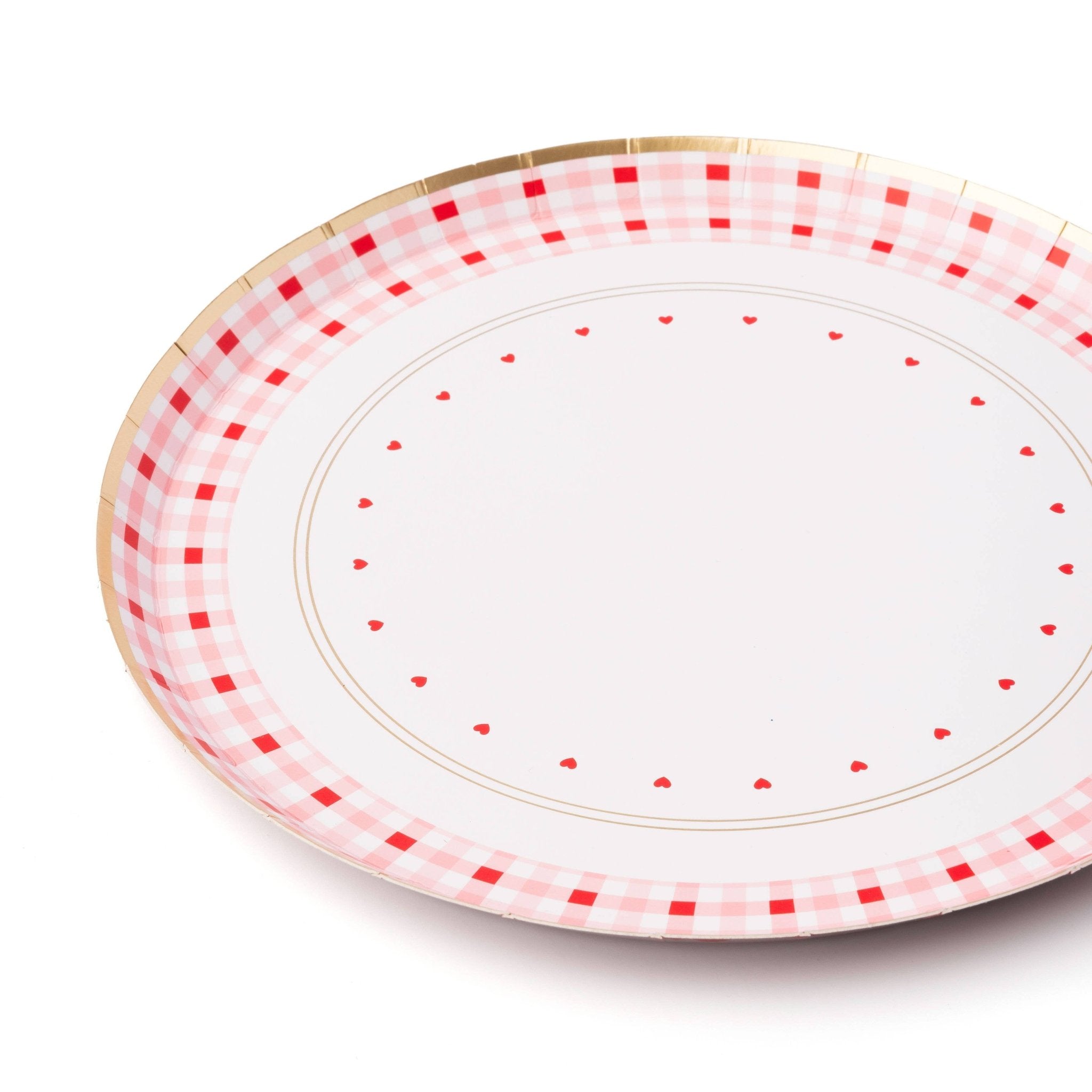 Plaid Heart Dessert Plates 8.25" - bubblegum market