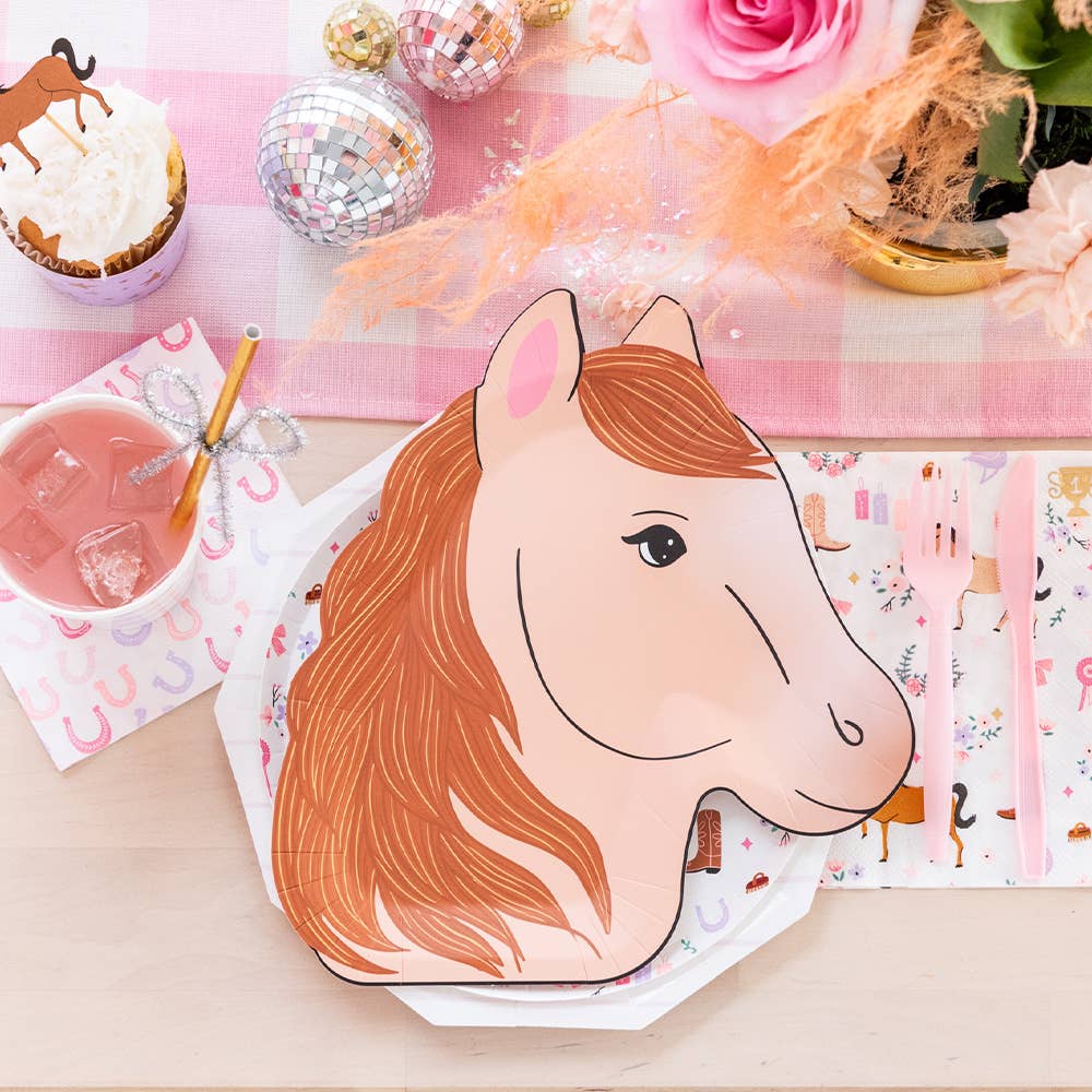 Pony Tales Paper Party Dinner Plates 11" - bubblegum market