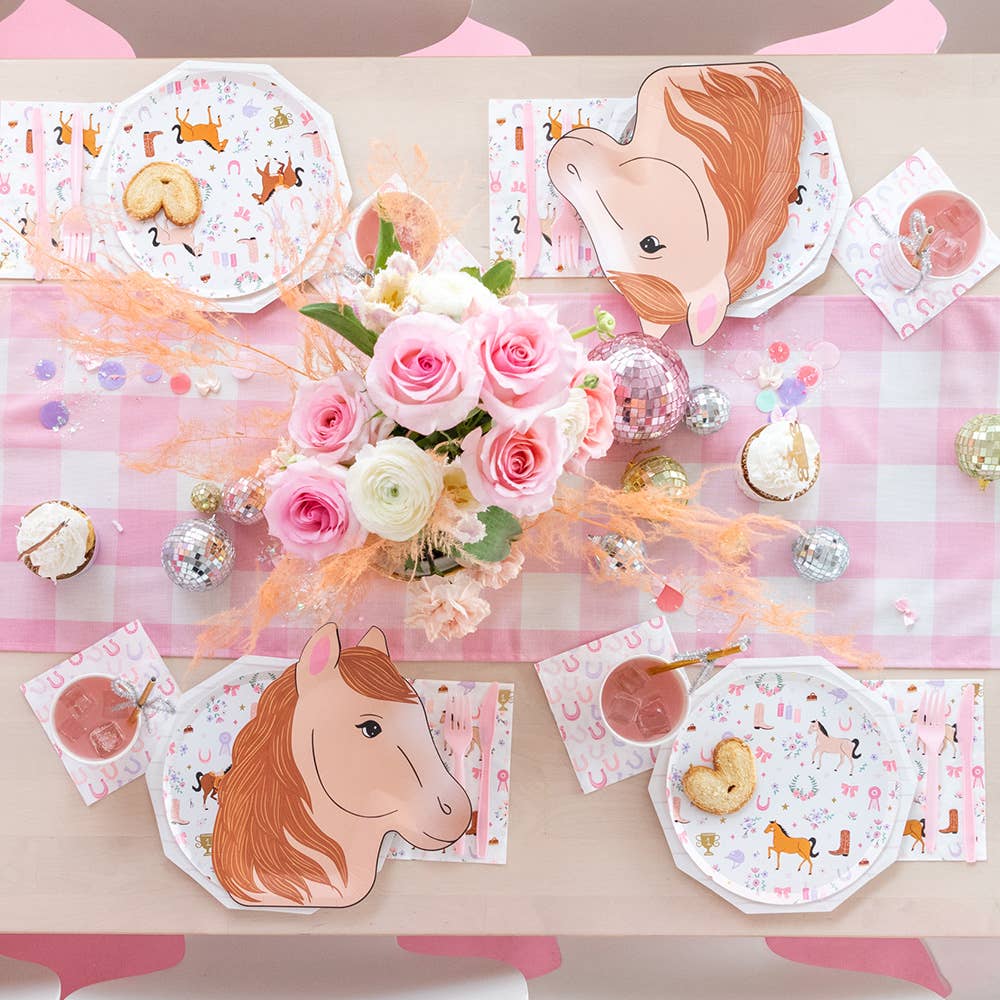 Pony Tales Paper Party Dinner Plates 11" - bubblegum market