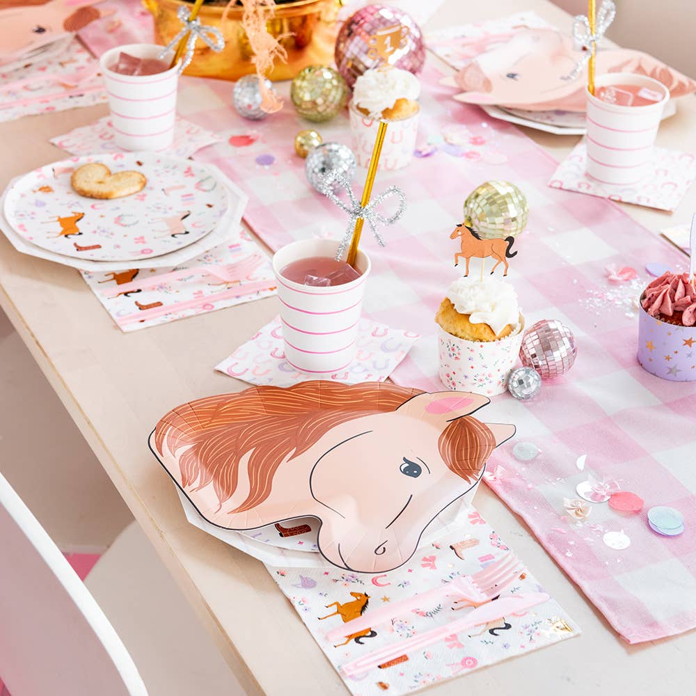 Pony Tales Paper Party Dinner Plates 11" - bubblegum market