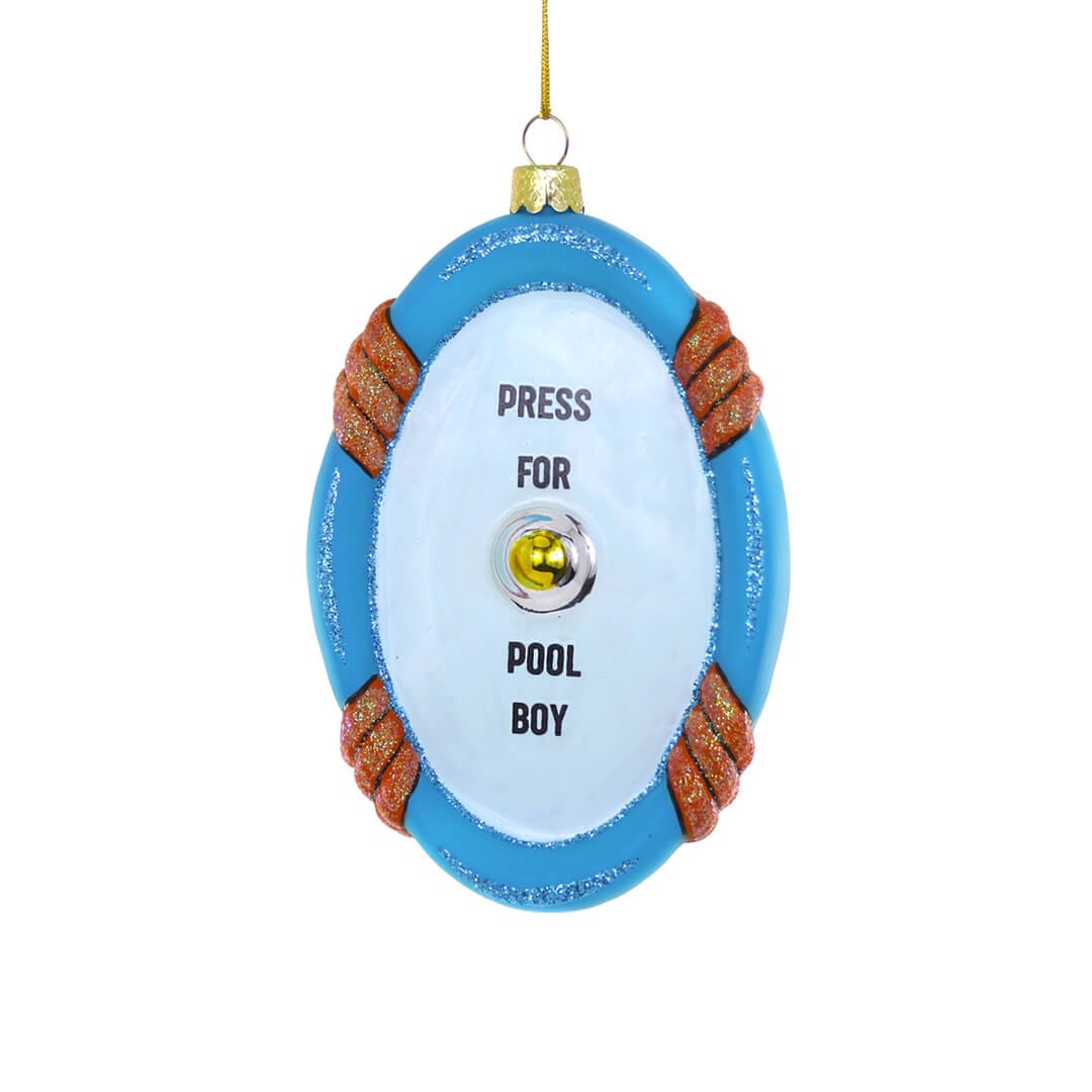 Press For Pool Boy Ornament 4" - bubblegum market