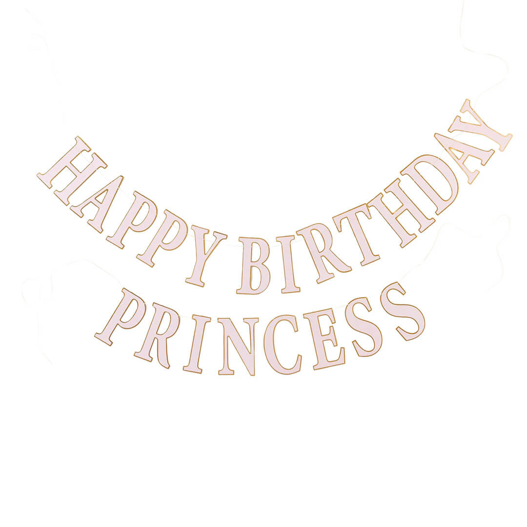 Princess Party Happy Birthday Banner - bubblegum market