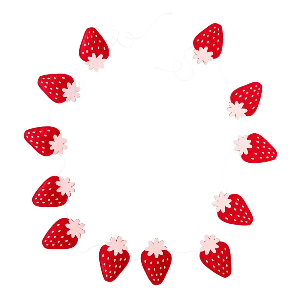 Puffy Felt Strawberry Banner - bubblegum market