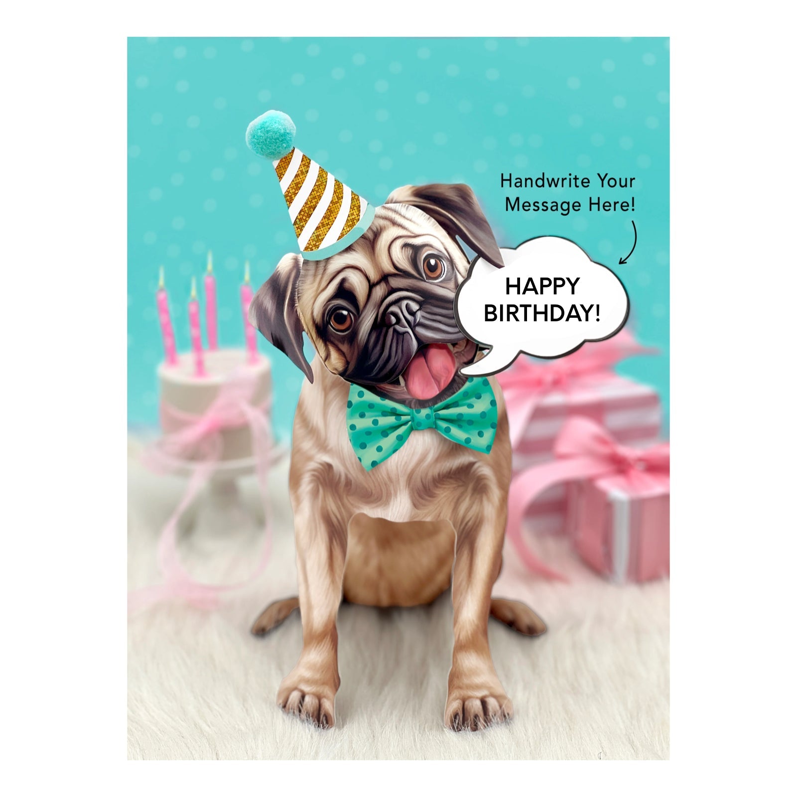 Pug Pop - Up Pet Card - bubblegum market