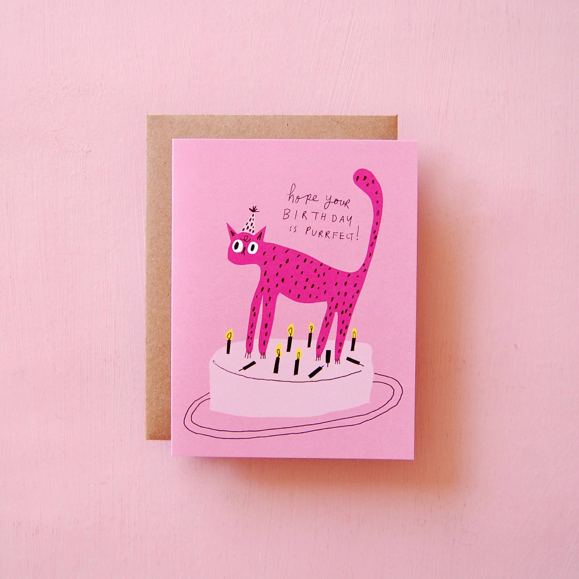 Purrfect Birthday Greeting Card - bubblegum market