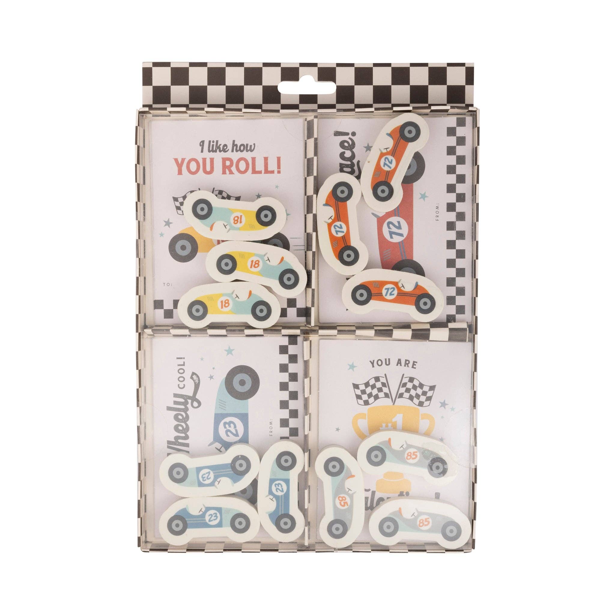 Race Car Classroom Valentine Cards (12ct) - bubblegum market